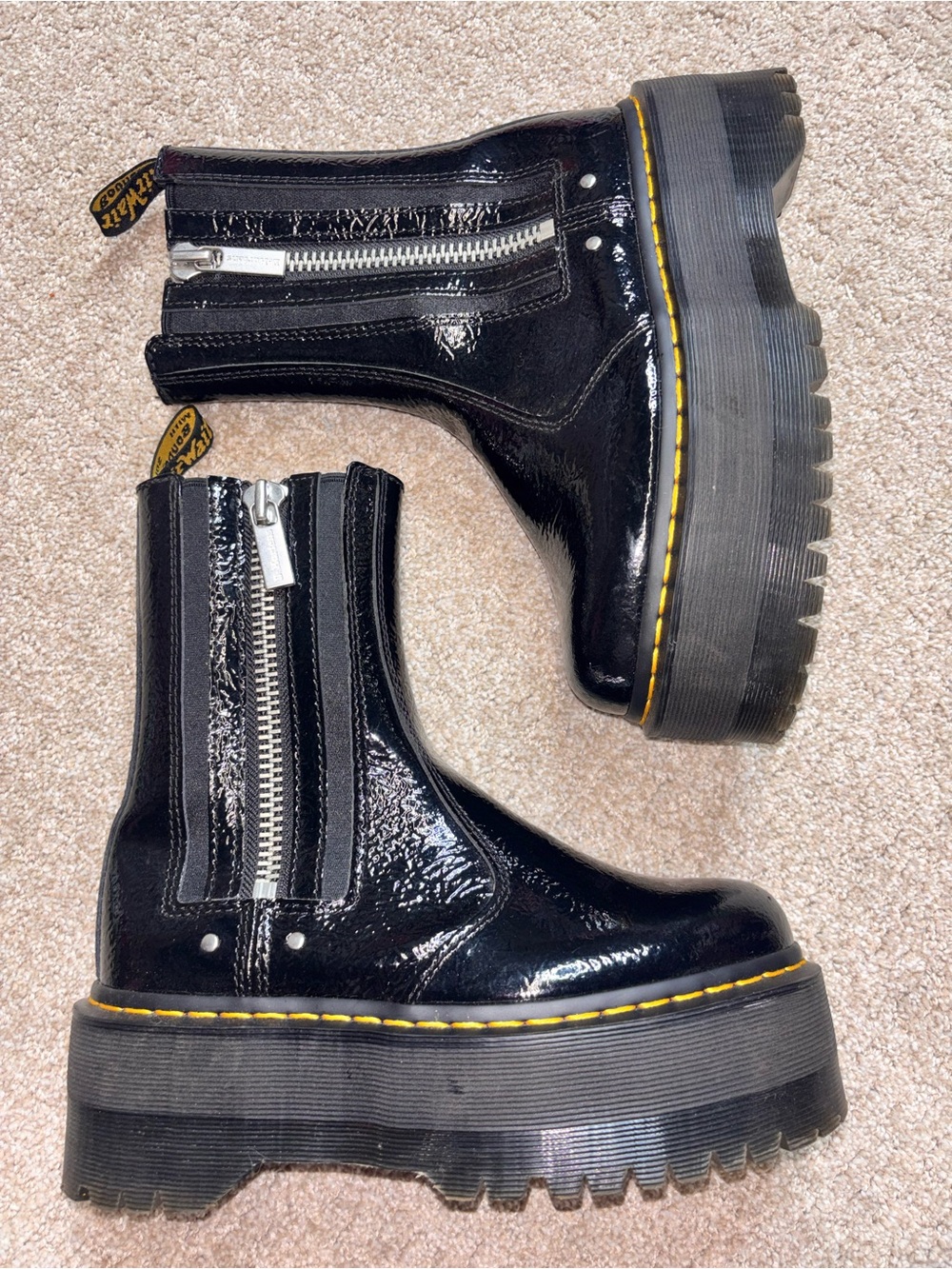 Dr. Martens Black 2976 MAX Distressed Platform Chelsea Boots